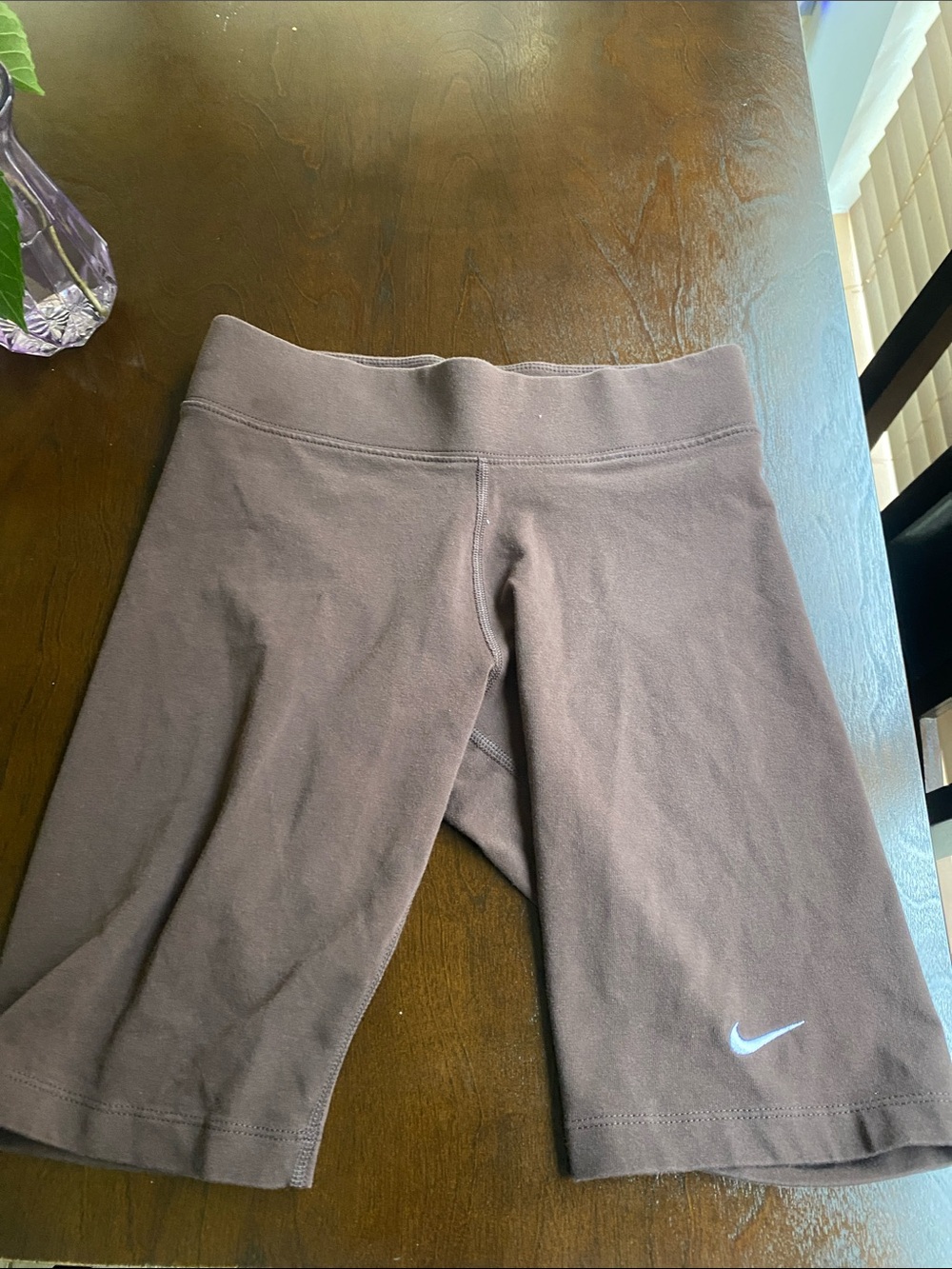 Nike Kids Brown Stretch Bike Shorts with Swoosh